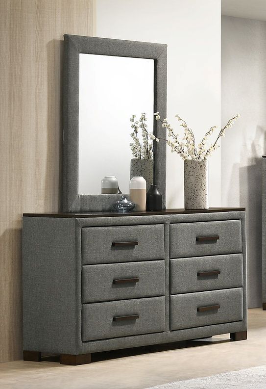 Dylan Fabric Bedroom Set Dark Grey