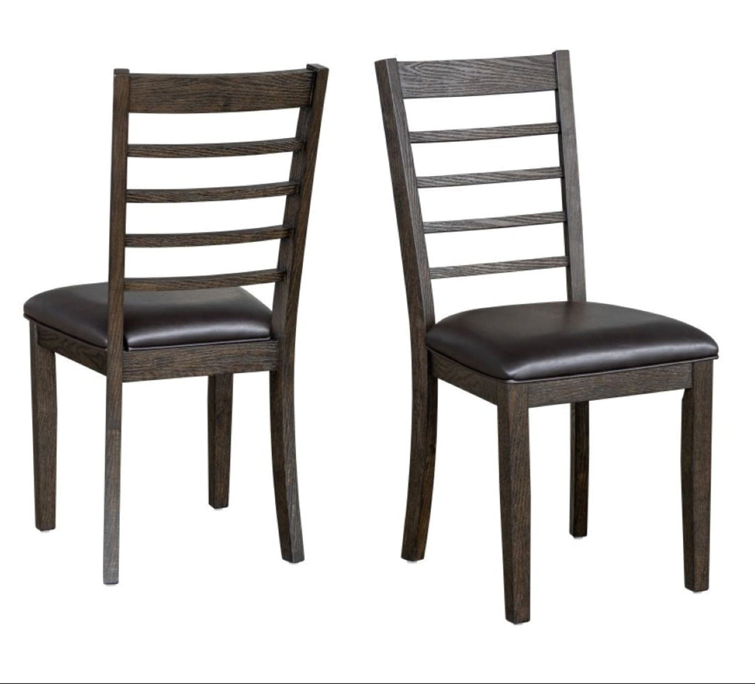 Elijah Espresso Wooden 7pc Dining Set with Faux Leather Seat Chairs 563322