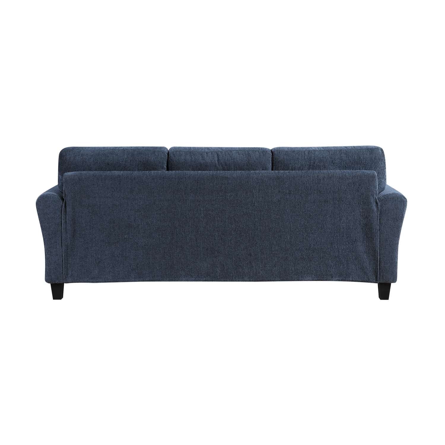 Ellery Chenille Fabric Blue Sofa with Black Legs 9209