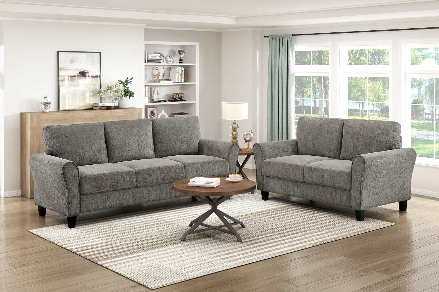 Ellery Chenille Fabric Brown Chair with Black Legs 9209