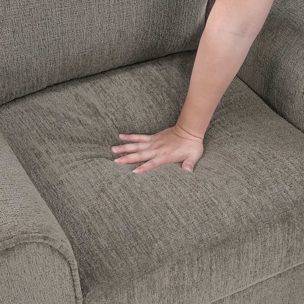 Ellery Chenille Fabric Brown Chair with Black Legs 9209