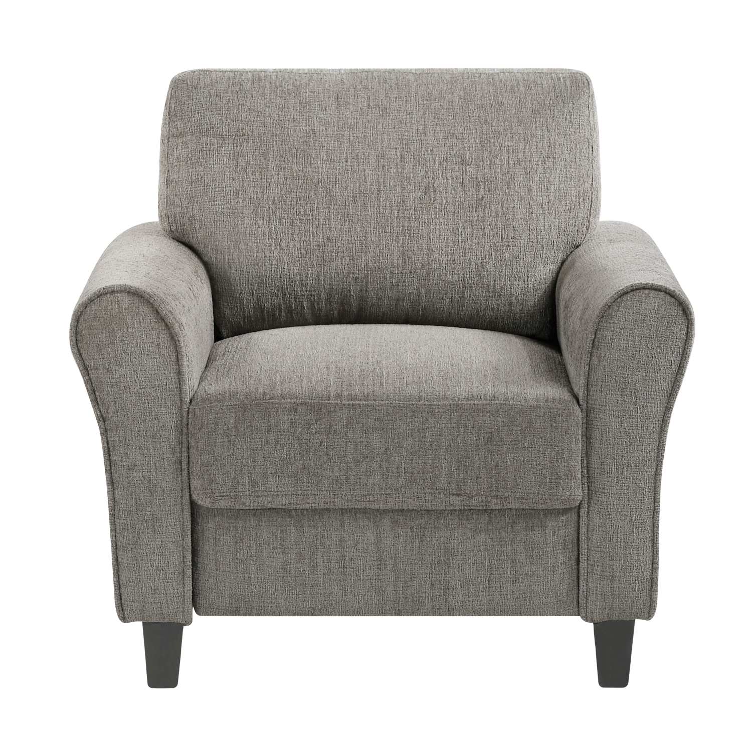 Ellery Chenille Fabric Brown Chair with Black Legs 9209