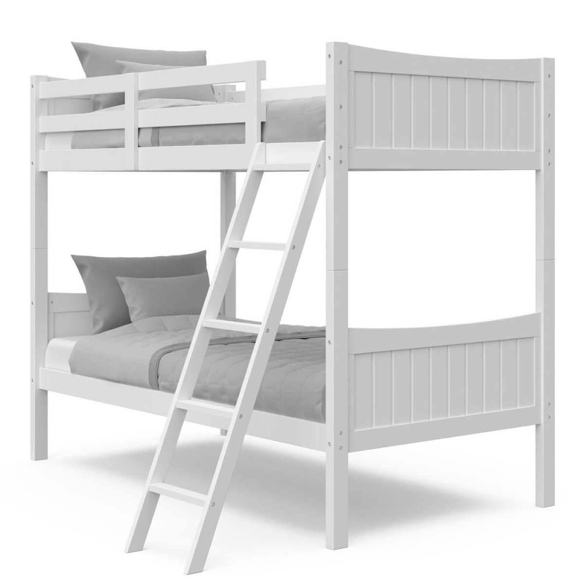 Ellis Wooden Twin/Twin Bunk Bed White LB536