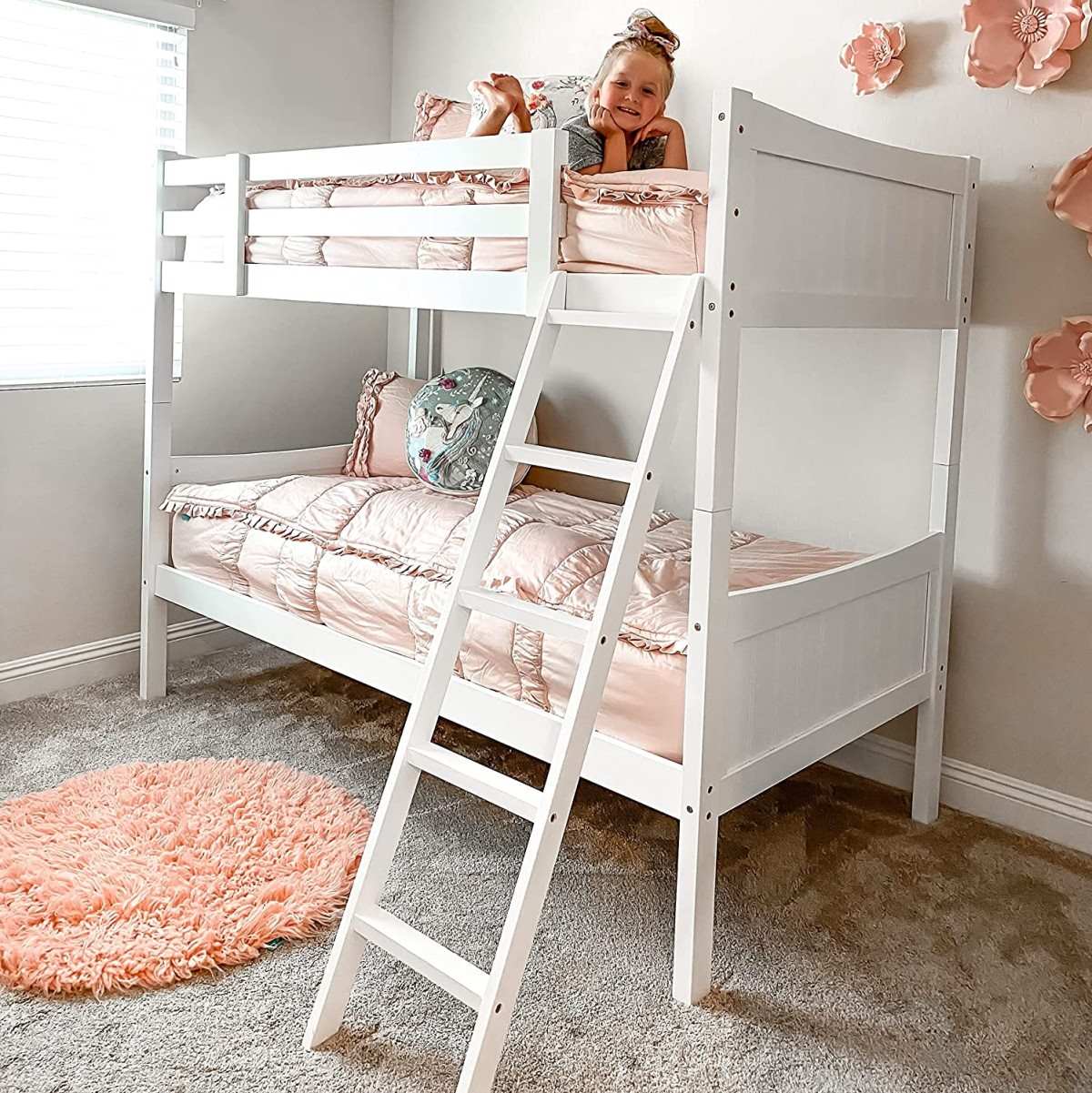 Ellis Wooden Twin/Twin Bunk Bed White LB536
