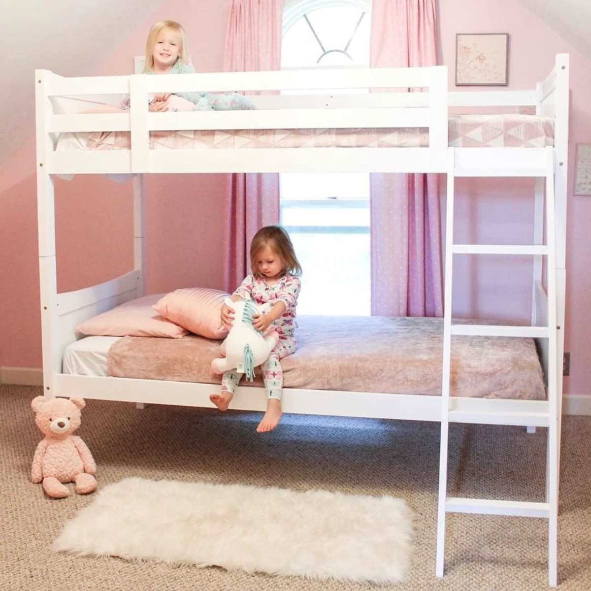 Ellis Wooden Twin/Twin Bunk Bed White LB536