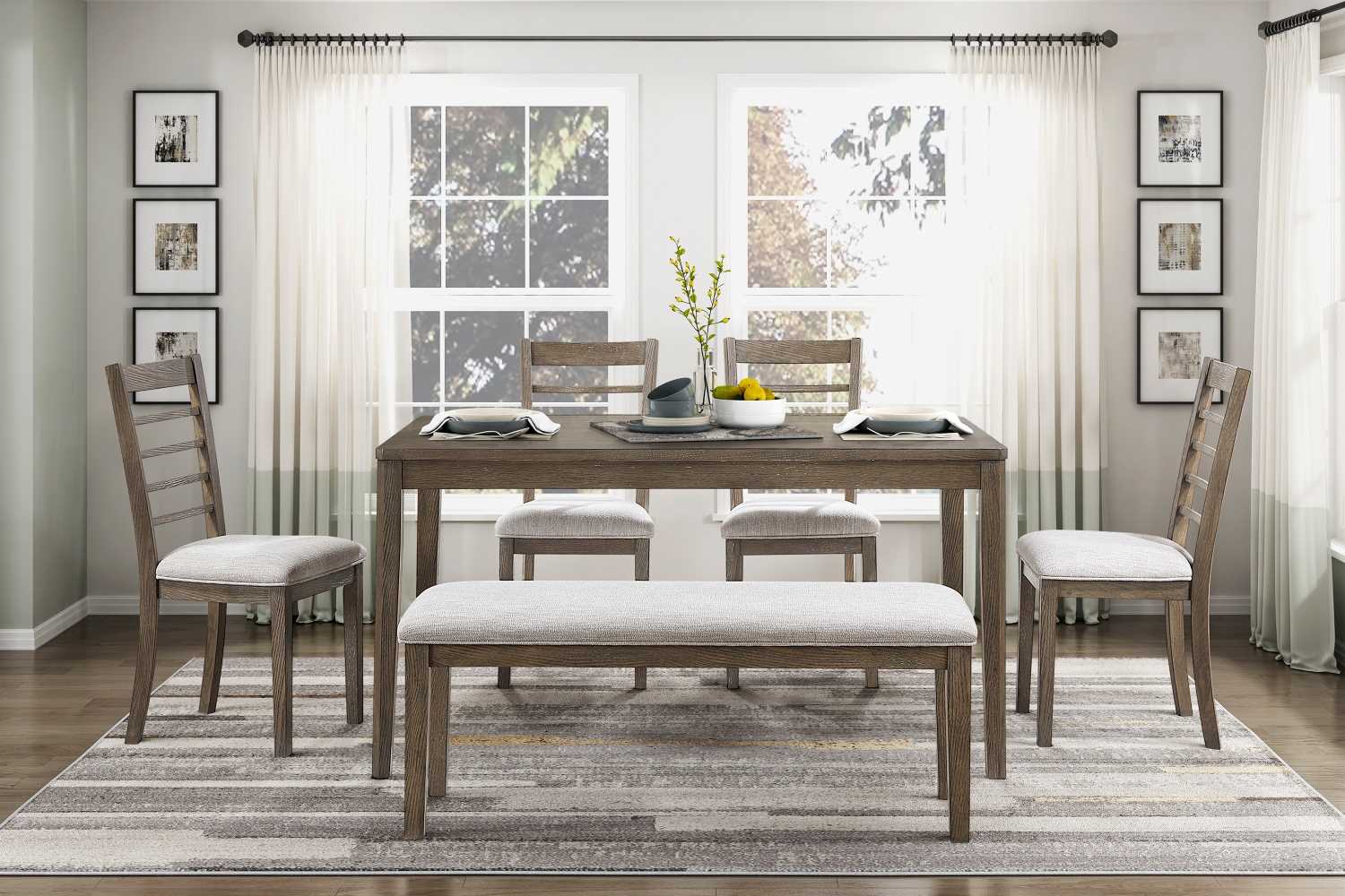 Emilia 6PC Dining Set Light Brown 5987| Dining Sale