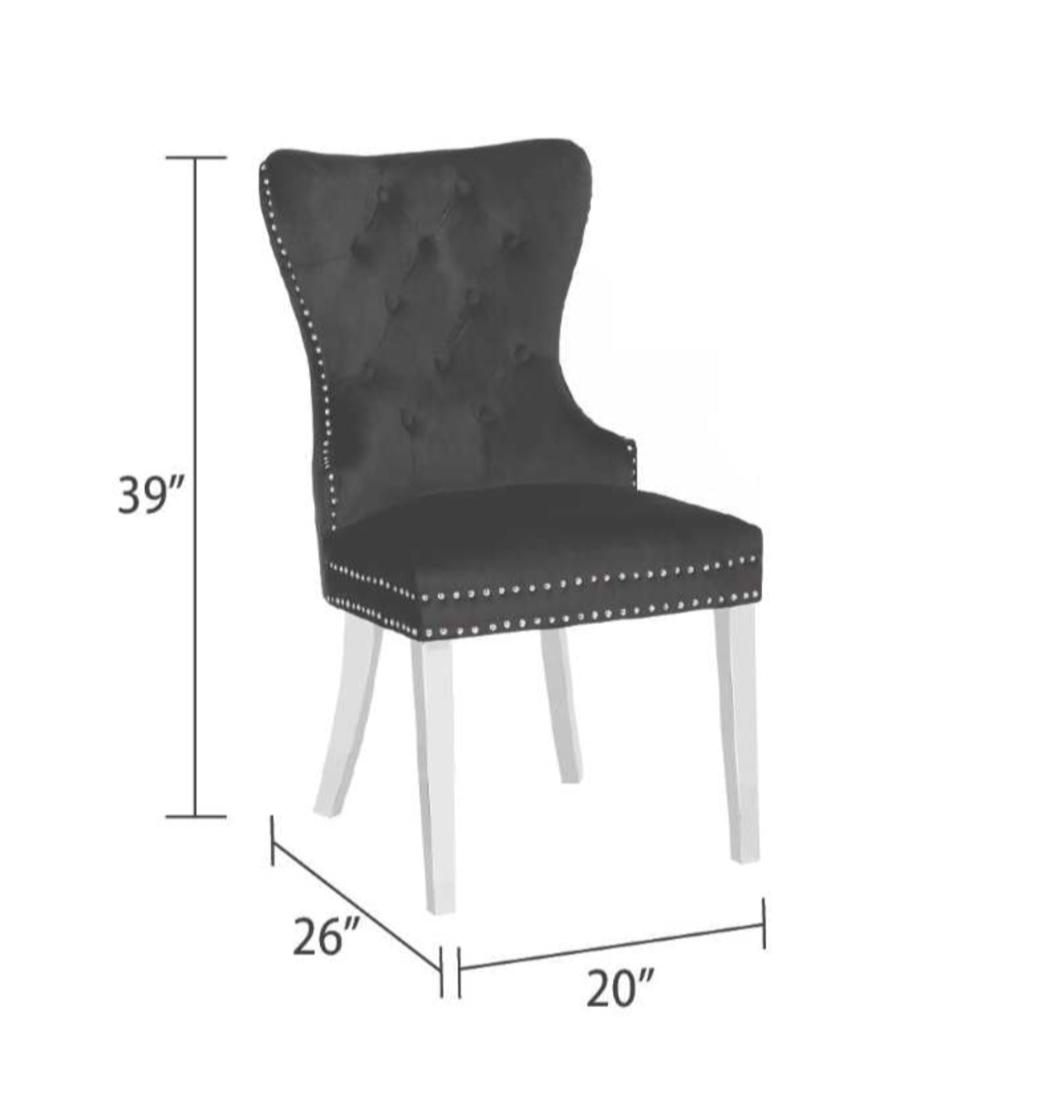 Erica Black Velvet Fabric Chair With Chrome Legs CH60