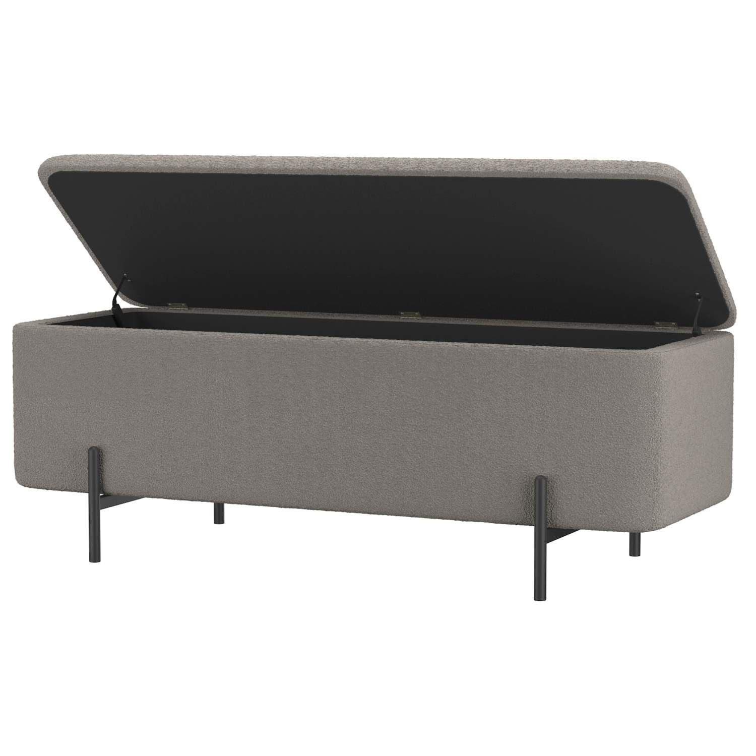 Erzo Storage Ottoman Bench in Grey and Black 402-136GRY