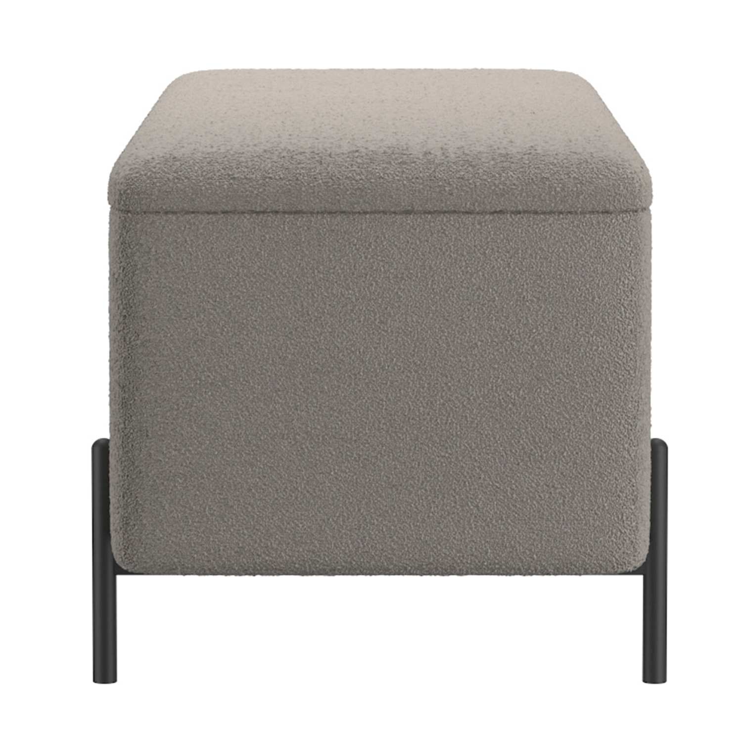 Erzo Storage Ottoman Bench in Grey and Black 402-136GRY