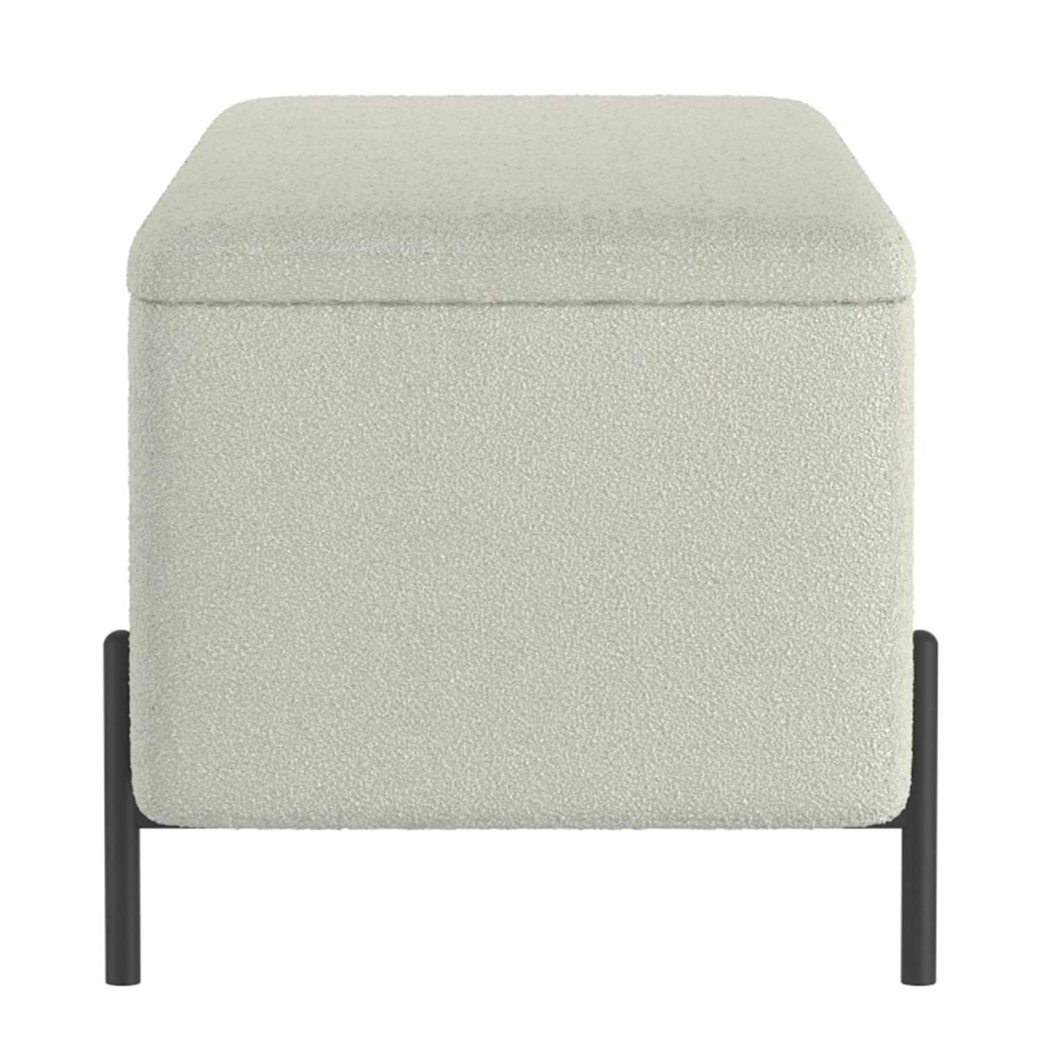 Erzo Storage Ottoman Bench in White and Black 402-136WT
