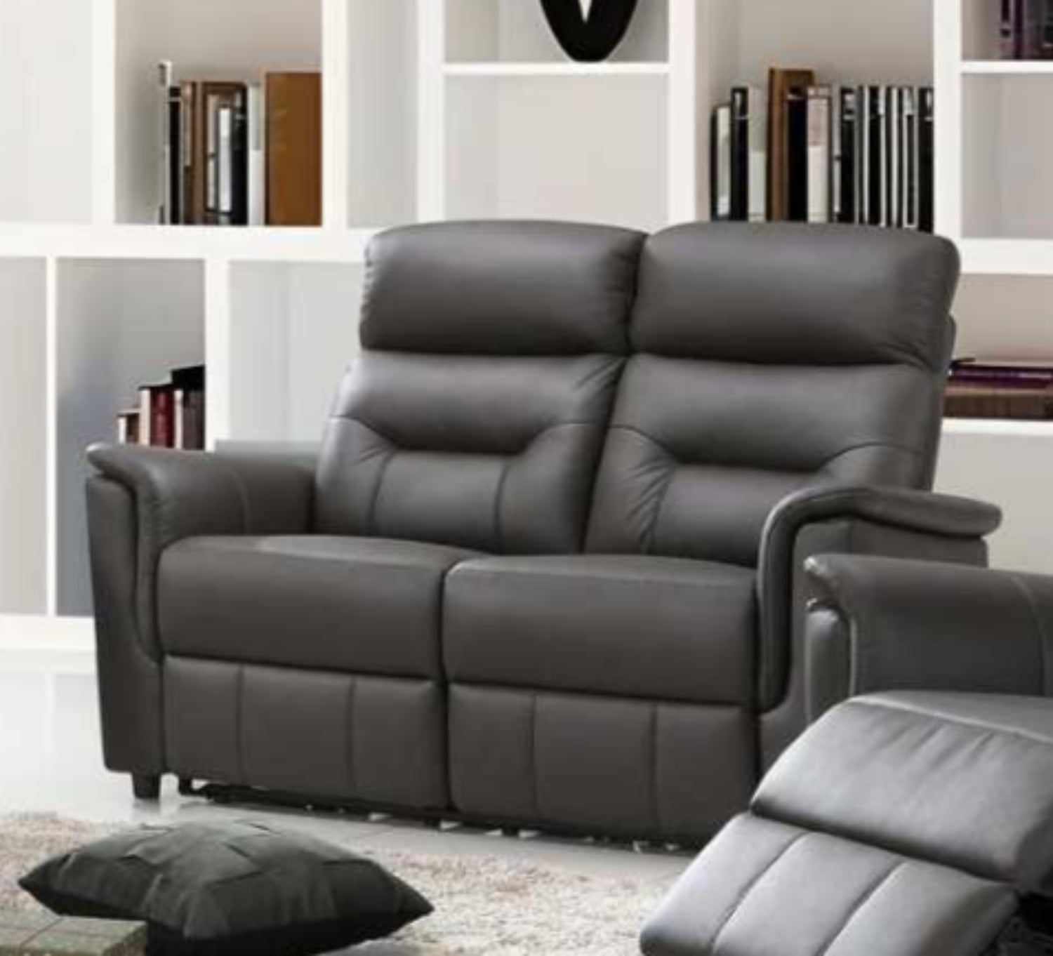 espresso genuine leather loveseat