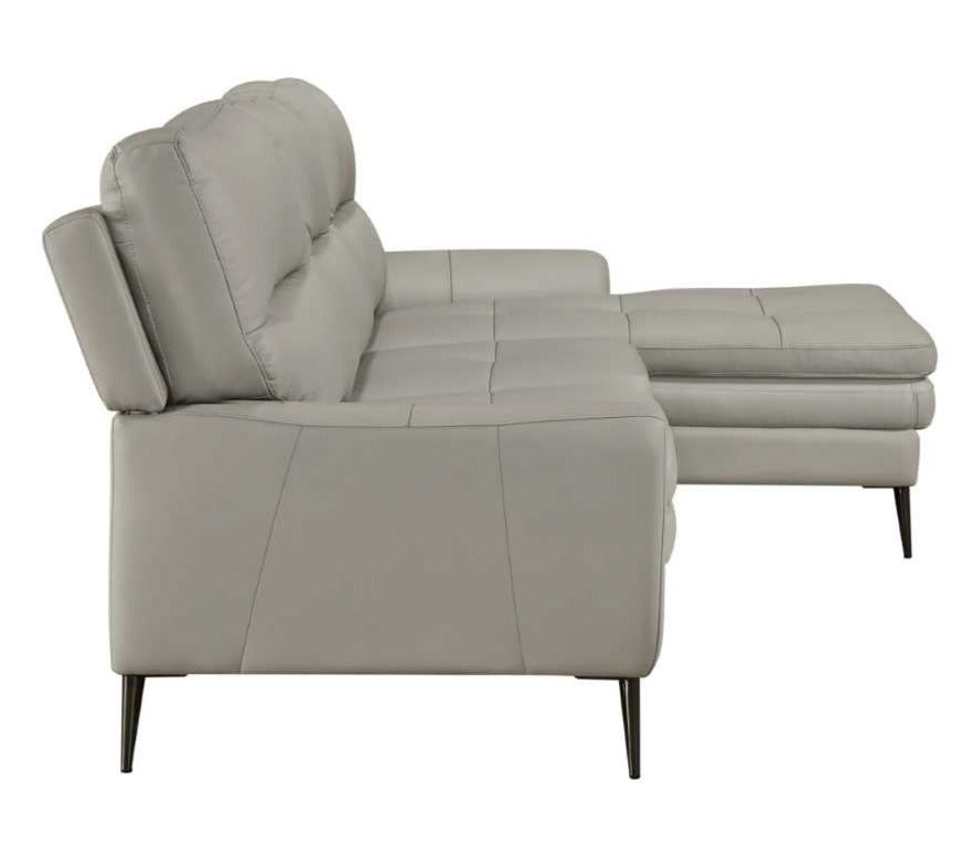 Essex Top-Grain Cow Leather Sectional Sofa With Right Side Chaise 8577