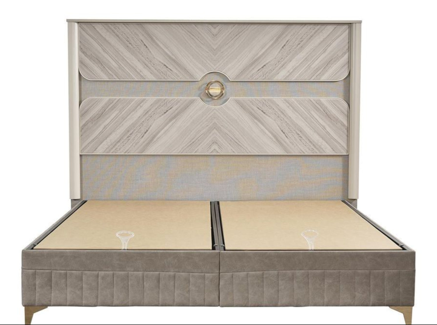 Eternity Hydraulic Lift-up Bed with Gold Accent Beige 1751