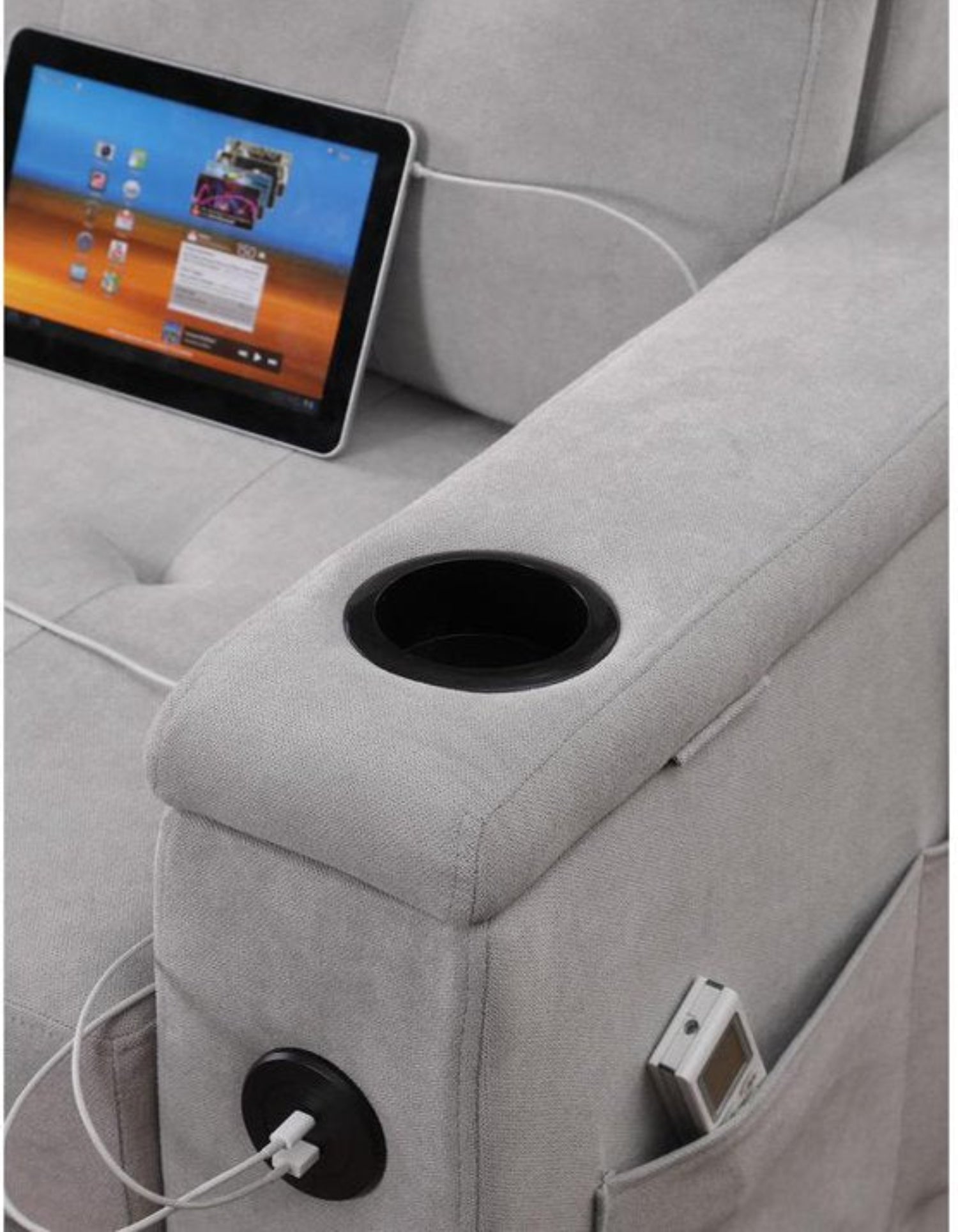 Ethan Grey Woven Fabric Reversible Sofa Bed