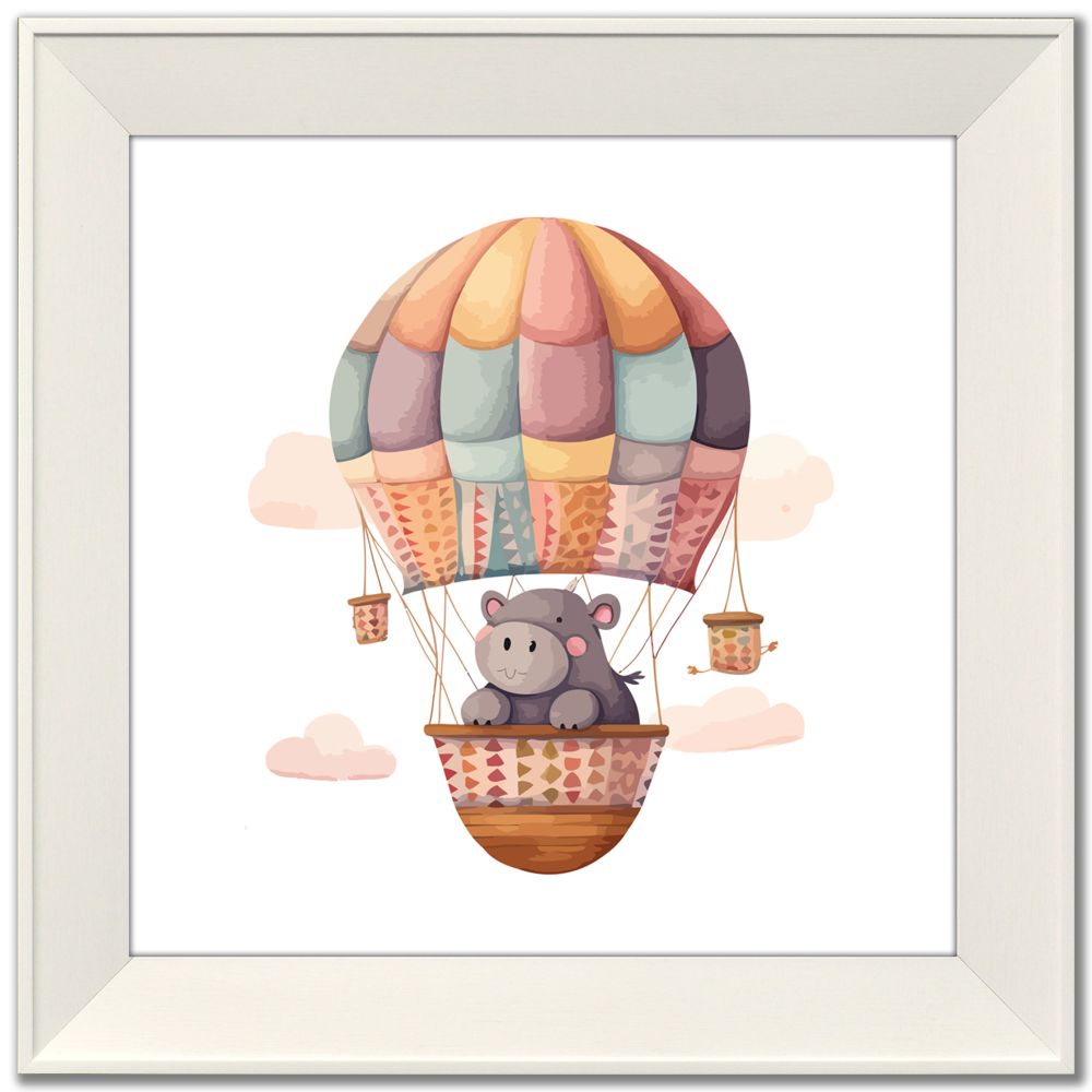 Hippo 2 Canvas Art 14" x 14"