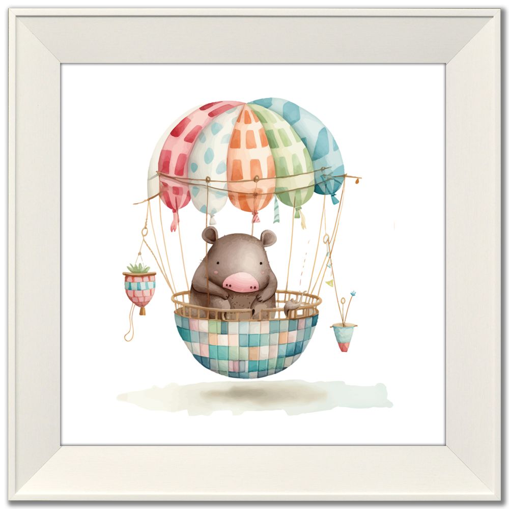 Hippo Canvas Art 14" x 14"