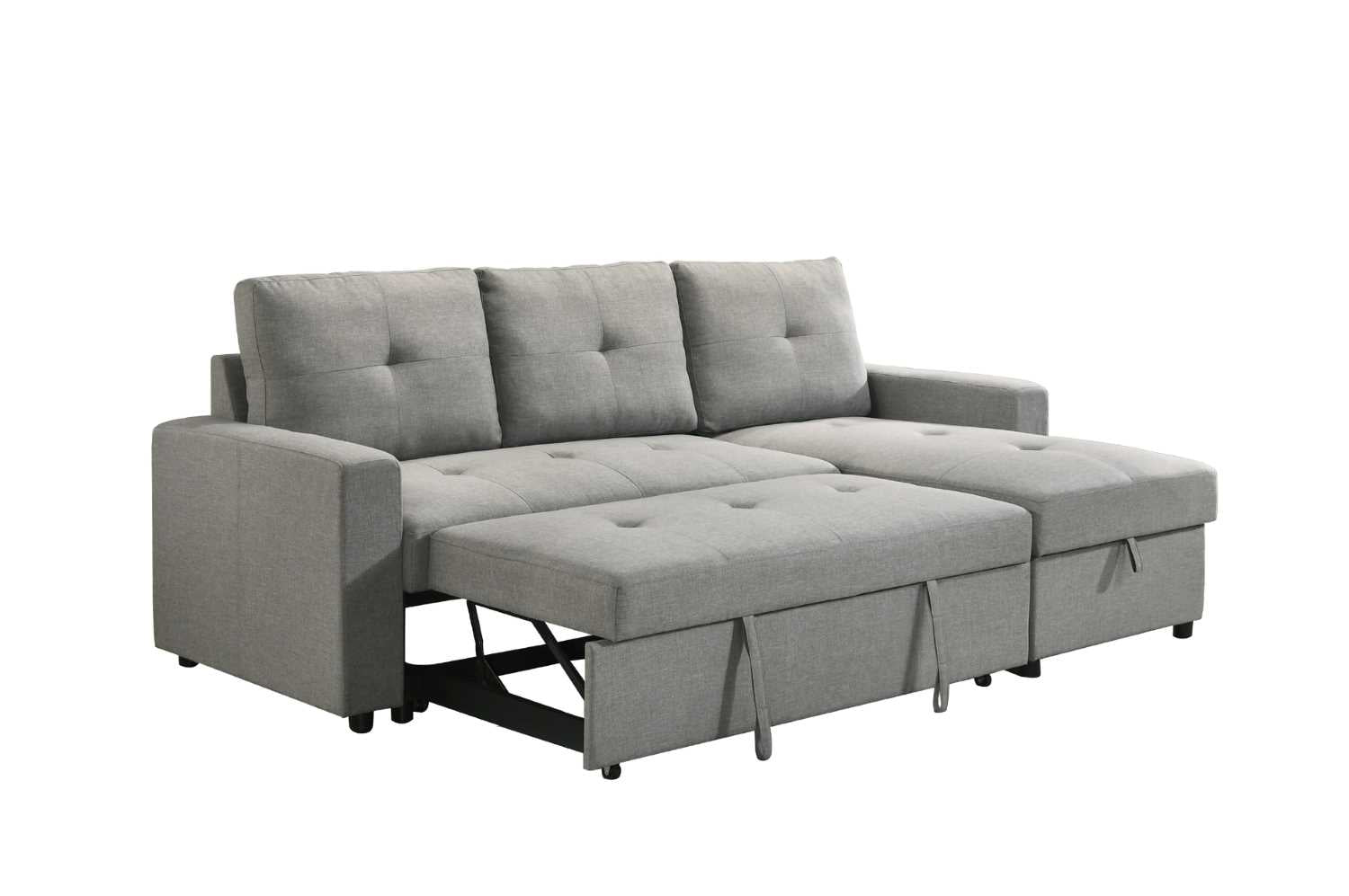 Faber Reversible Sectional Sofa with Pull-out Sleeper and Storage Chaise Smoke Grey 99996