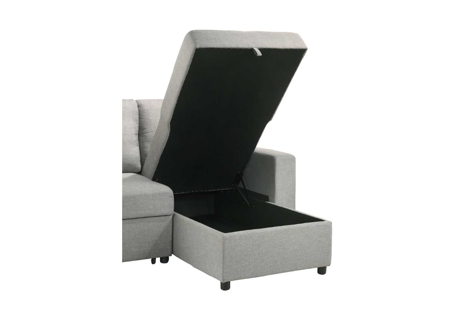 Faber Reversible Sectional Sofa with Pull-out Sleeper and Storage Chaise Smoke Grey 99996