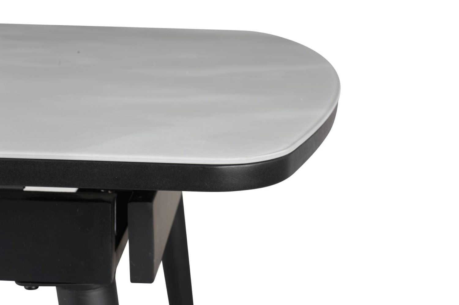 Fabian Extendable Light Grey Dining Table with Black Legs 15661