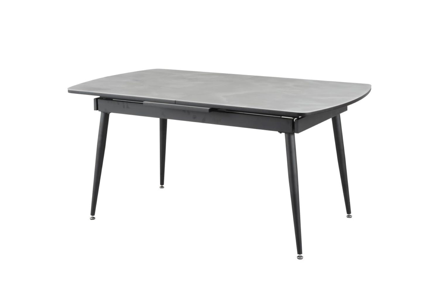 Fabian Extendable Light Grey Dining Table with Black Legs 15661