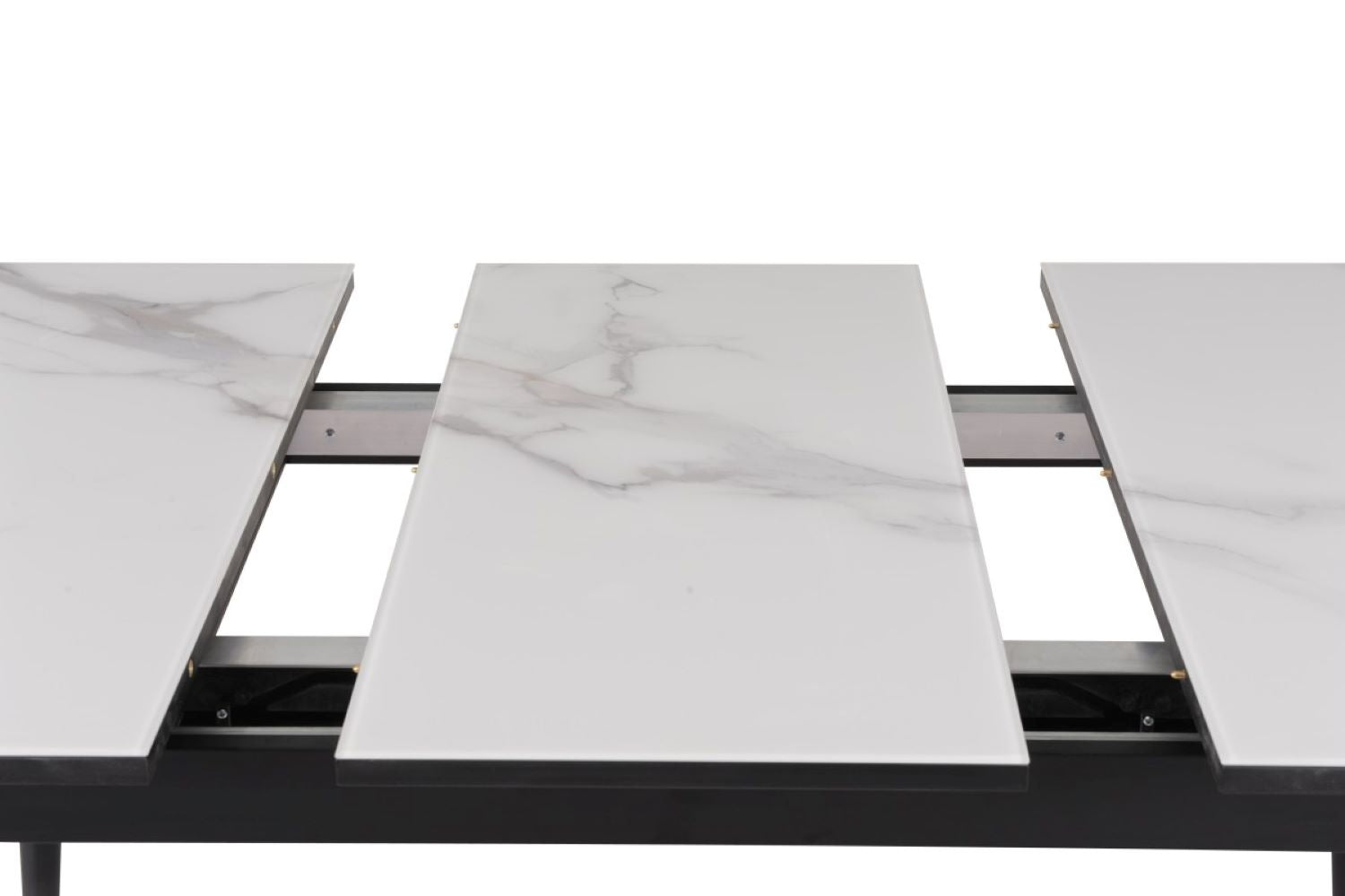 Fabian Extendable White Dining Table with Black Legs 15662