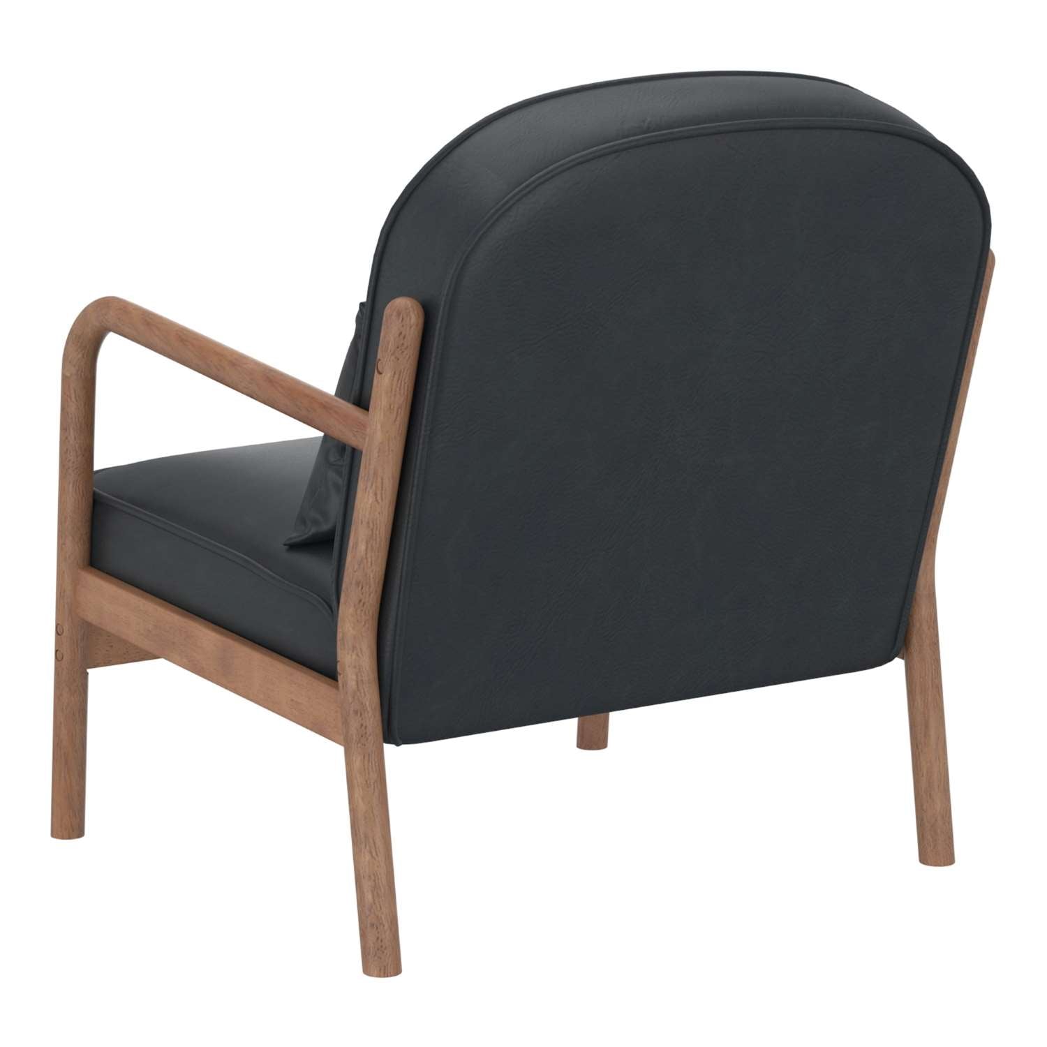 Fani Faux Leather Accent Chair in Black & Walnut 403-926BLK