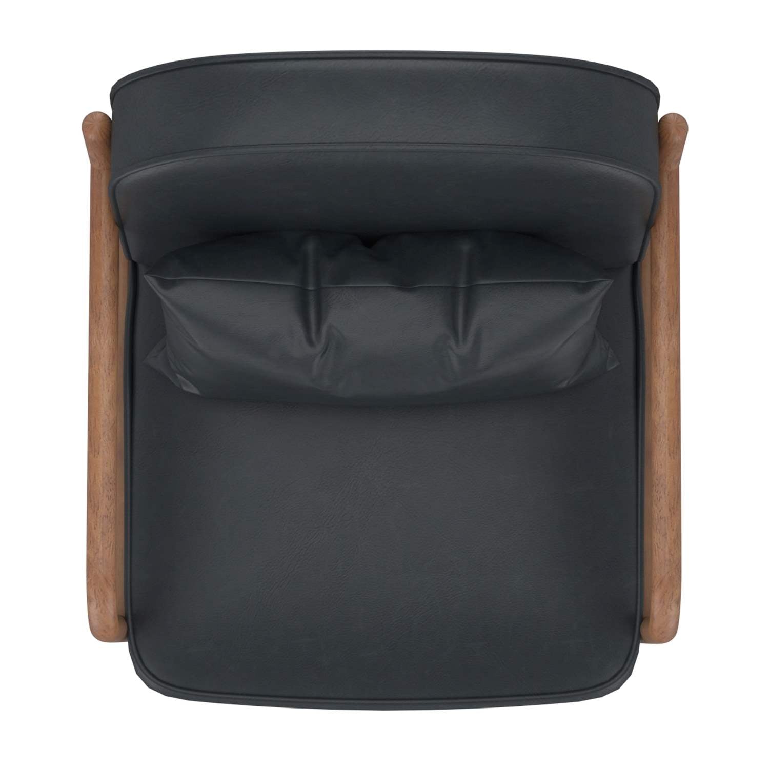 Fani Faux Leather Accent Chair in Black & Walnut 403-926BLK