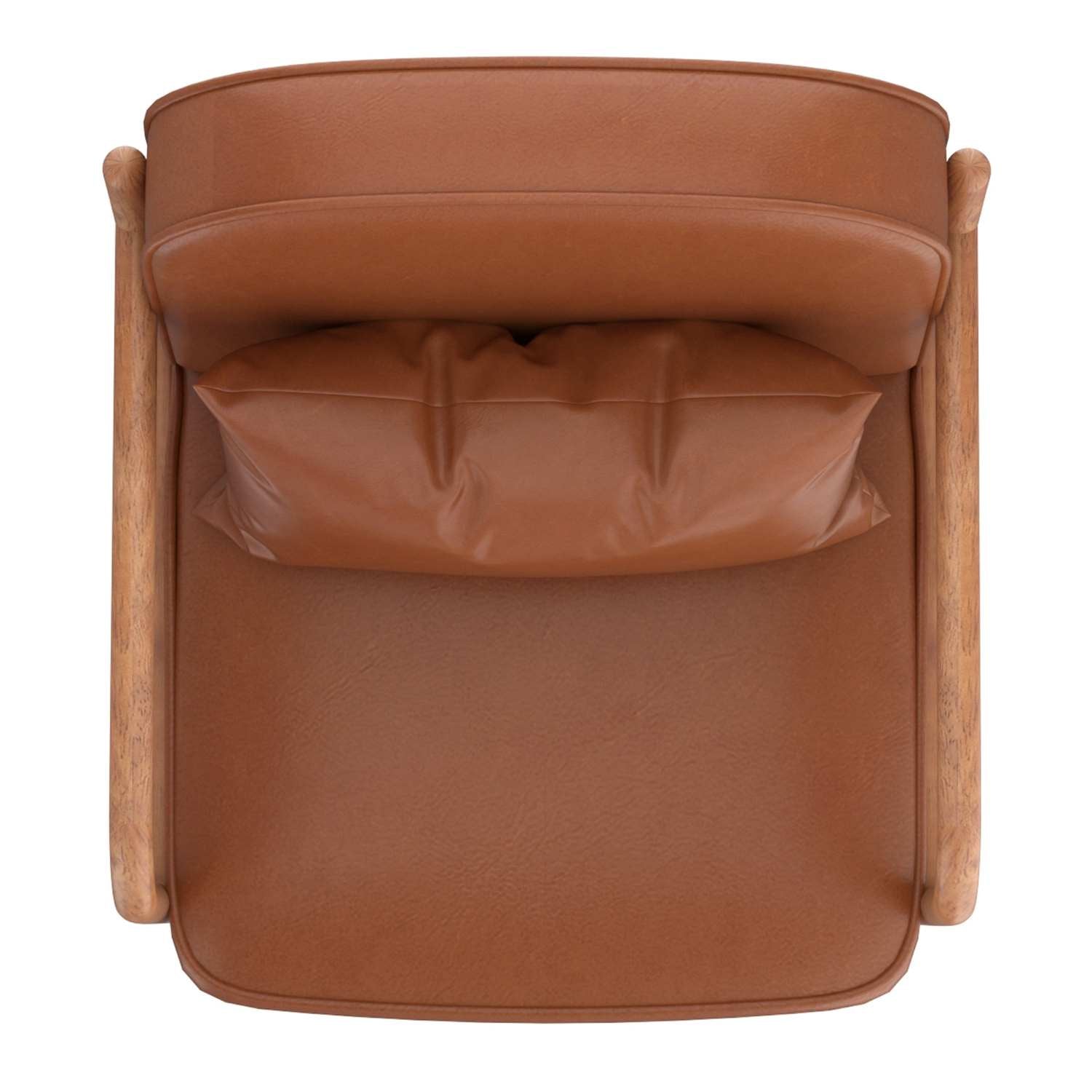 Fani Faux Leather Accent Chair in Saddle & Walnut 403-926SD