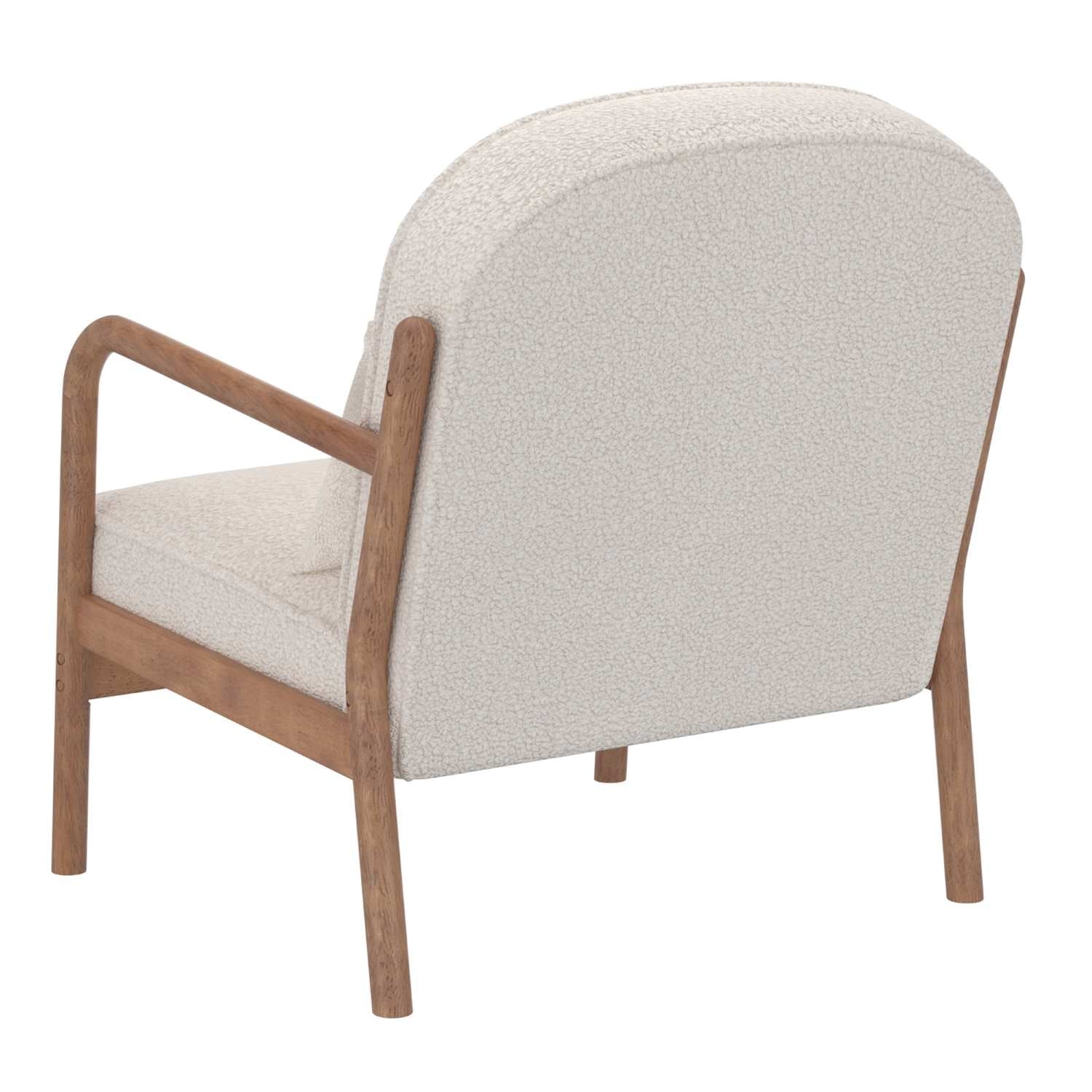 Fani White Boucle Fabric Accent Chair 403-926WT