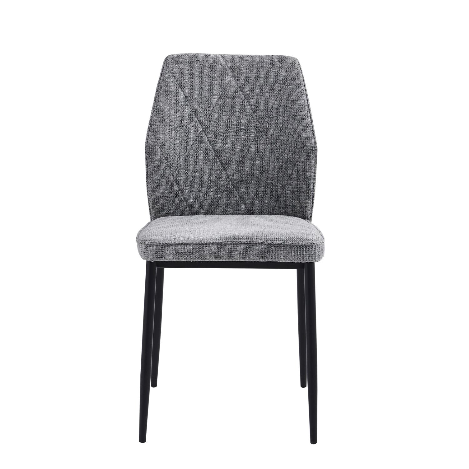 Fannia Glass Dining Table with Grey Fabric Chairs 6038