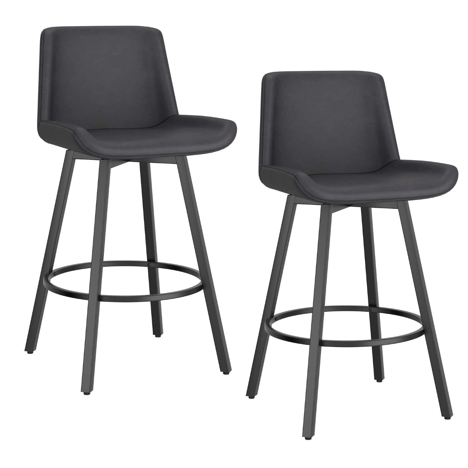 Fern 26" Charcoal Swivel Counter Stool Set of 2 203-666PUCH