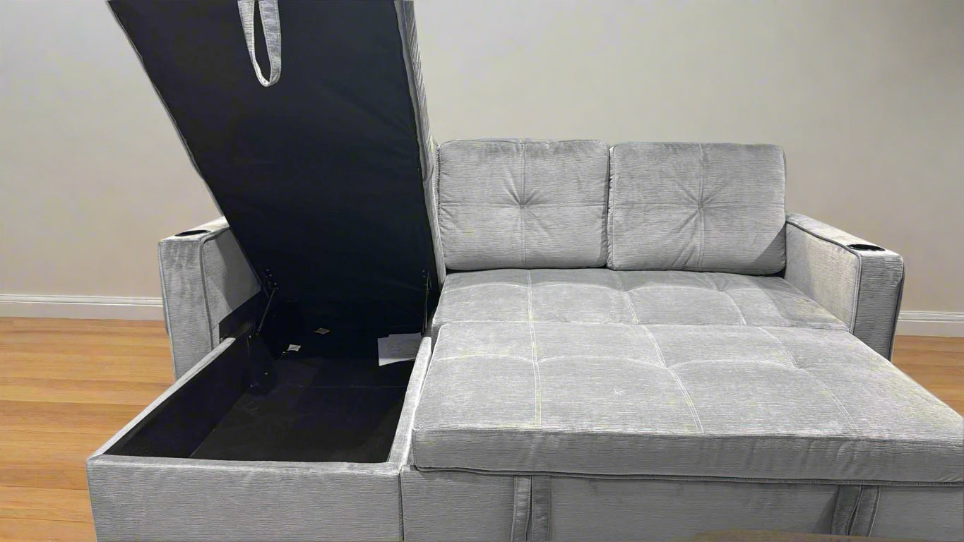 Fiama Reversible Sectional Sofa Bed Grey 401