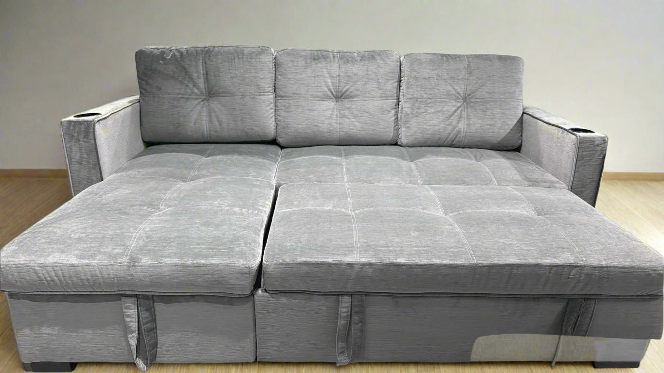 Fiama Reversible Sectional Sofa Bed Grey 401
