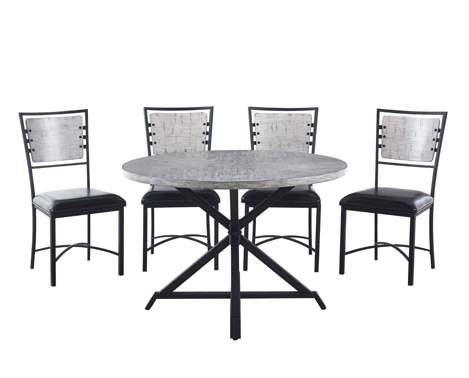 Fideo 5PC Dining Set With Grey Wood Finish 5606GY