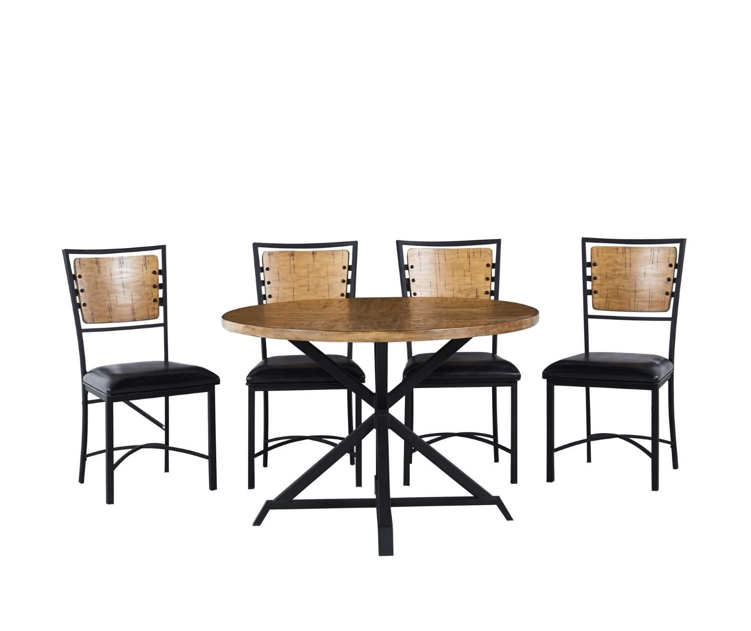 Fideo 5PC Dining Set With Natural Wood Finish 5606NA