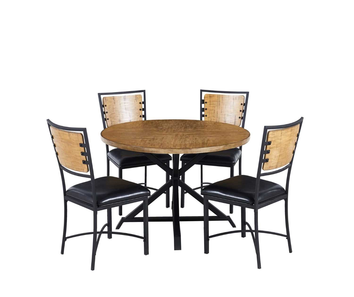 Fideo 5PC Dining Set With Natural Wood Finish 5606NA
