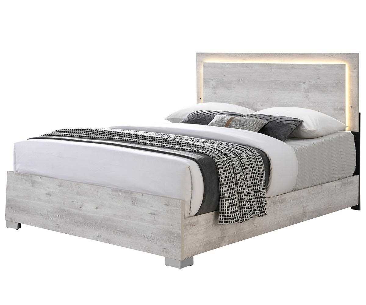 Freya Wooden White Bedroom Set With LED Headboard 785