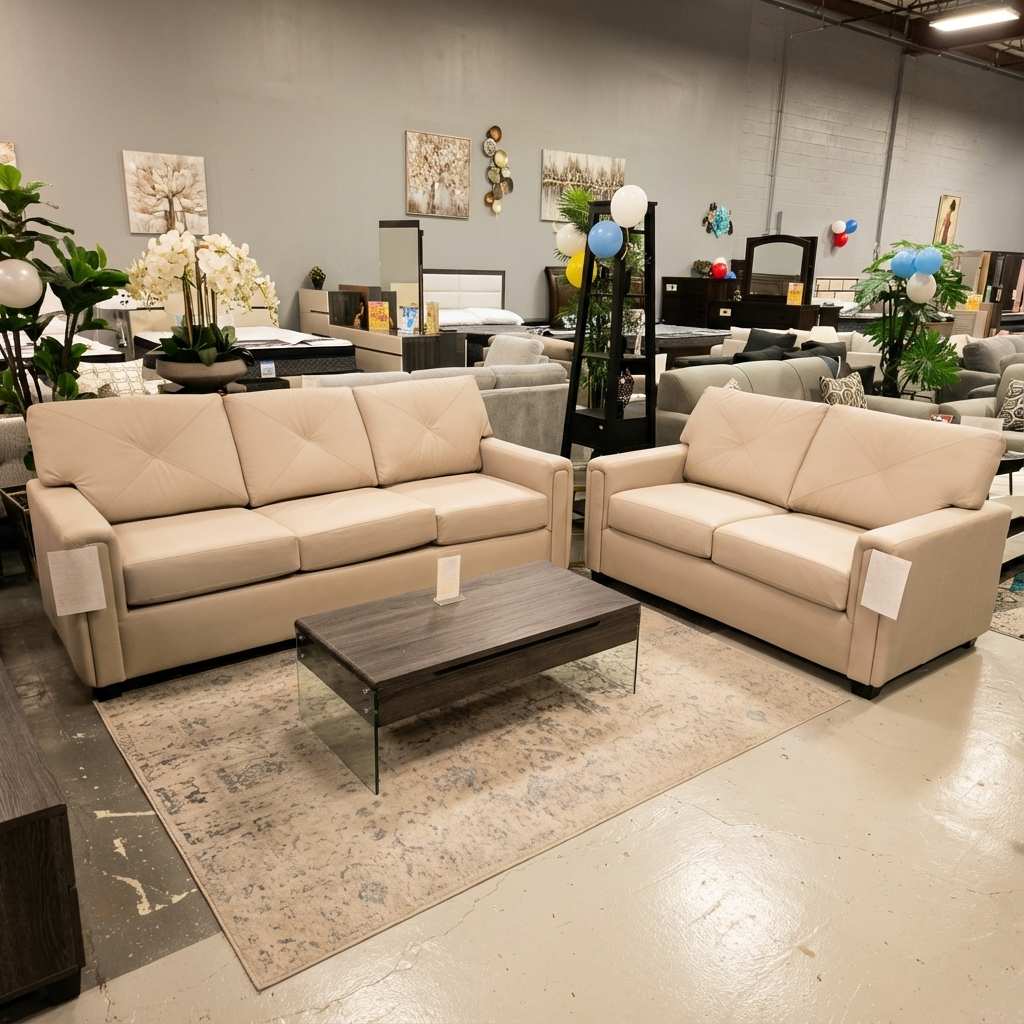 Canadian Made Genuine Leather 2PC Sofa Set 1650