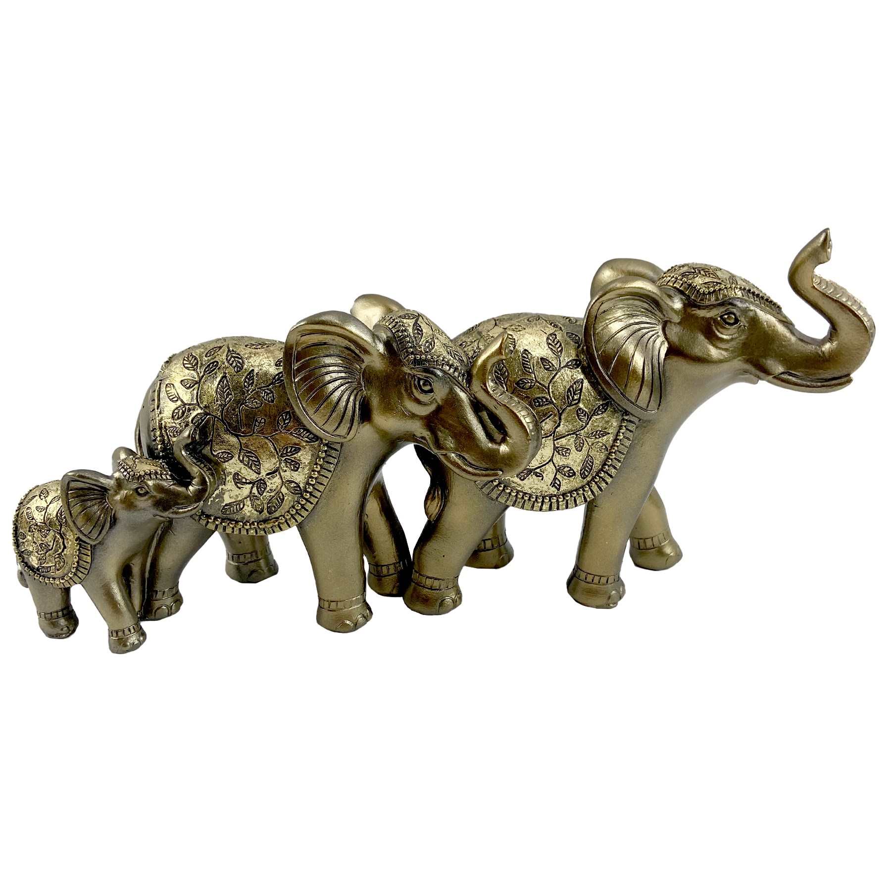 GOLD ELEPHANT family of 3 EL 16-1032