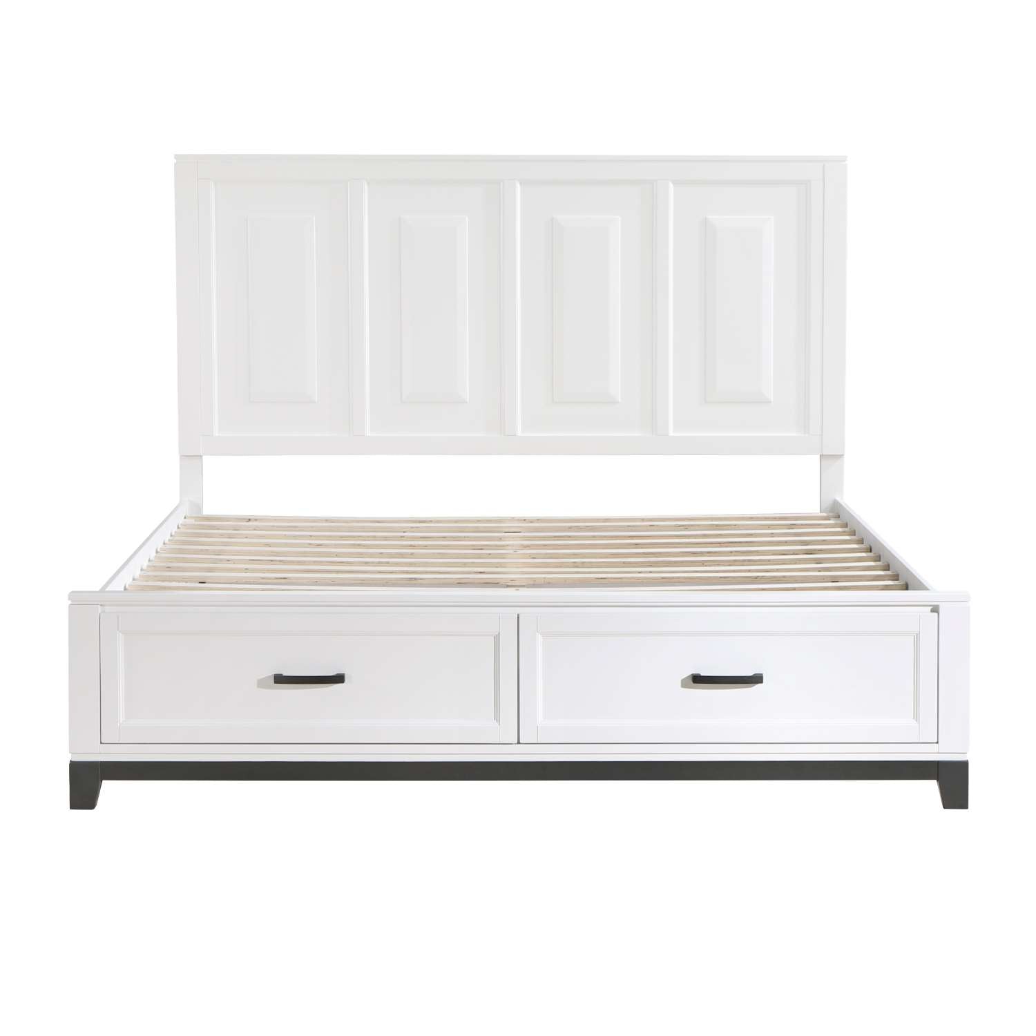 Garretson Wooden Bed With Drawer White 1450