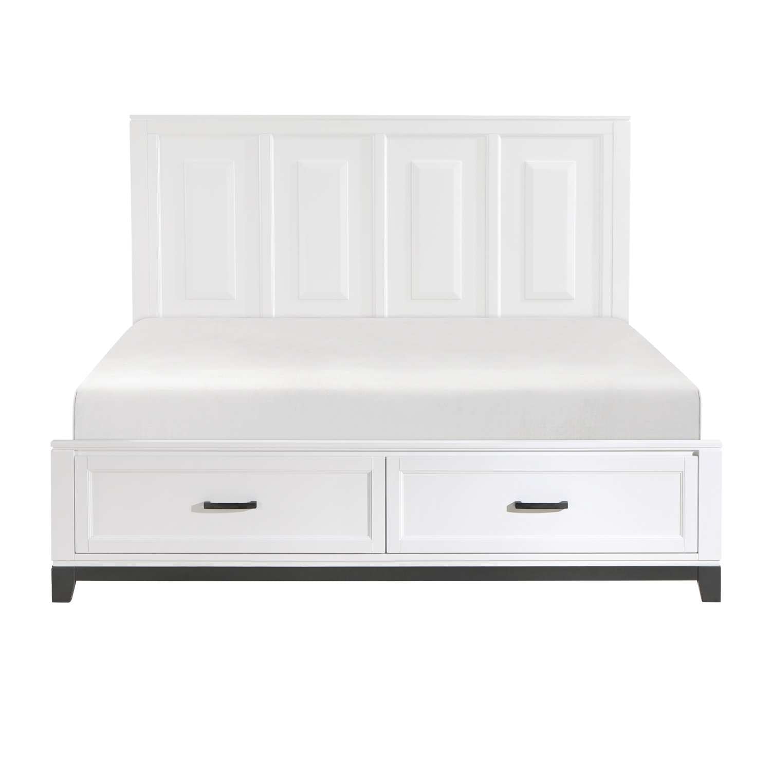 Garretson Wooden Bed With Drawer White 1450