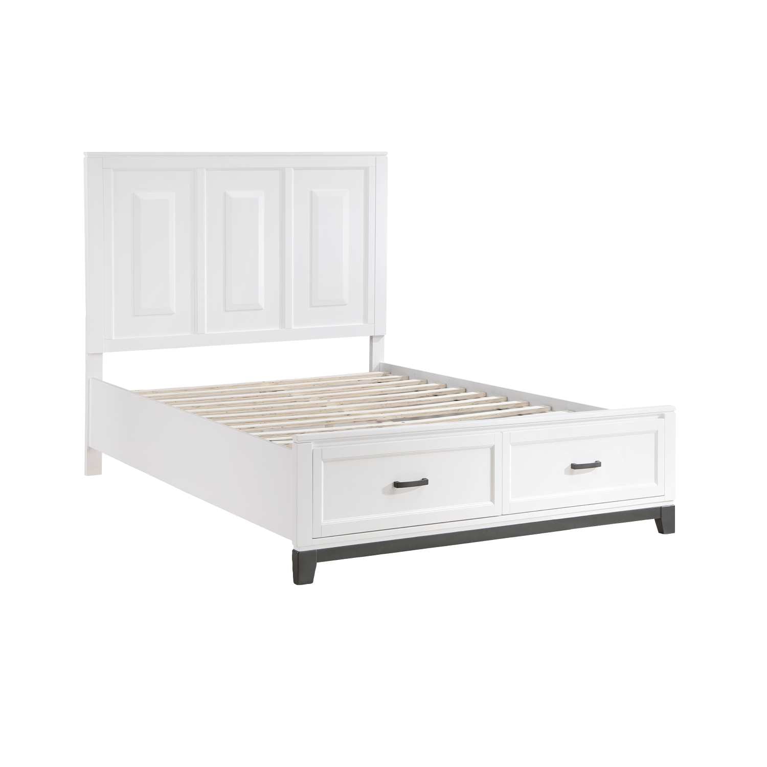 Garretson Wooden Bed With Drawer White 1450