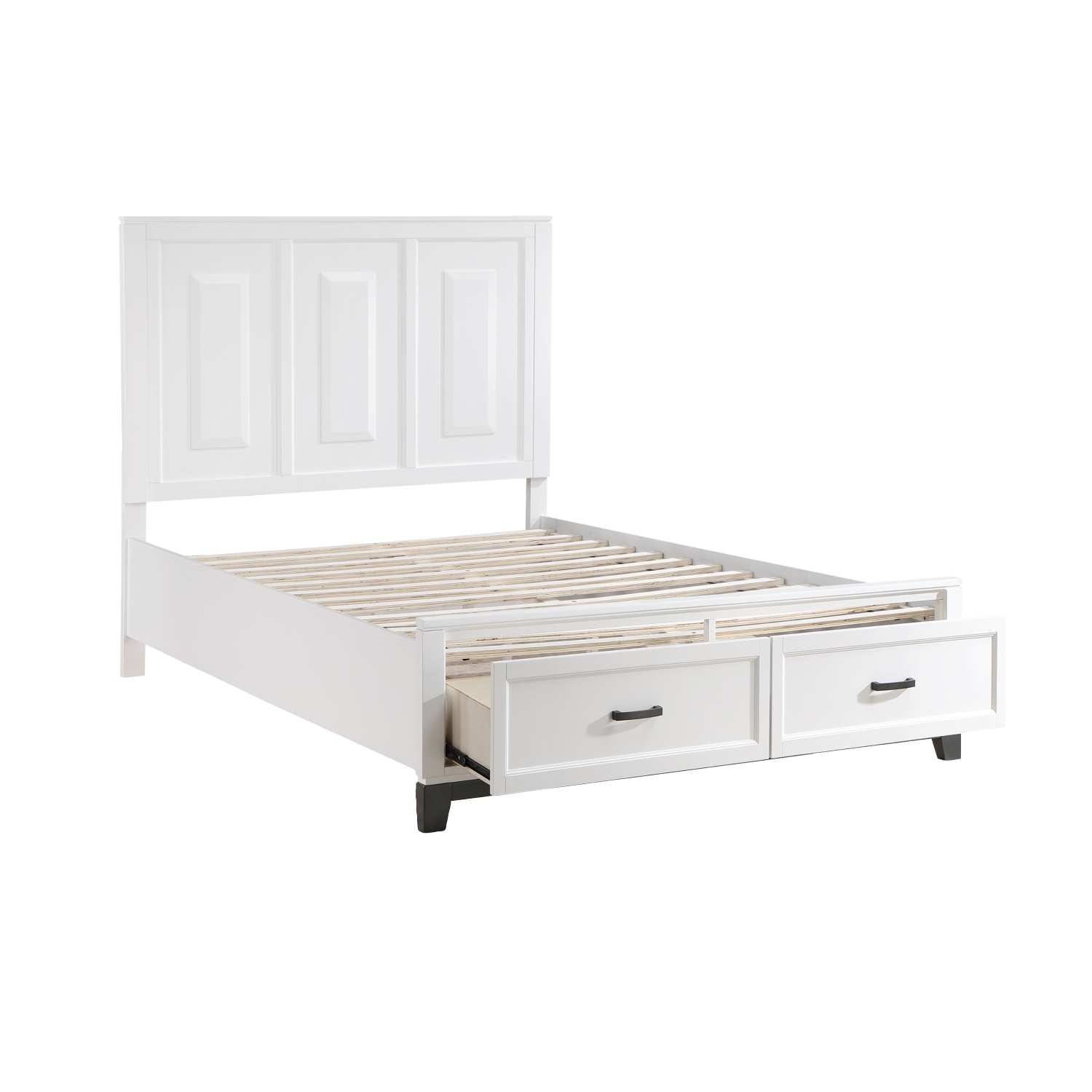 Garretson Wooden Bed With Drawer White 1450