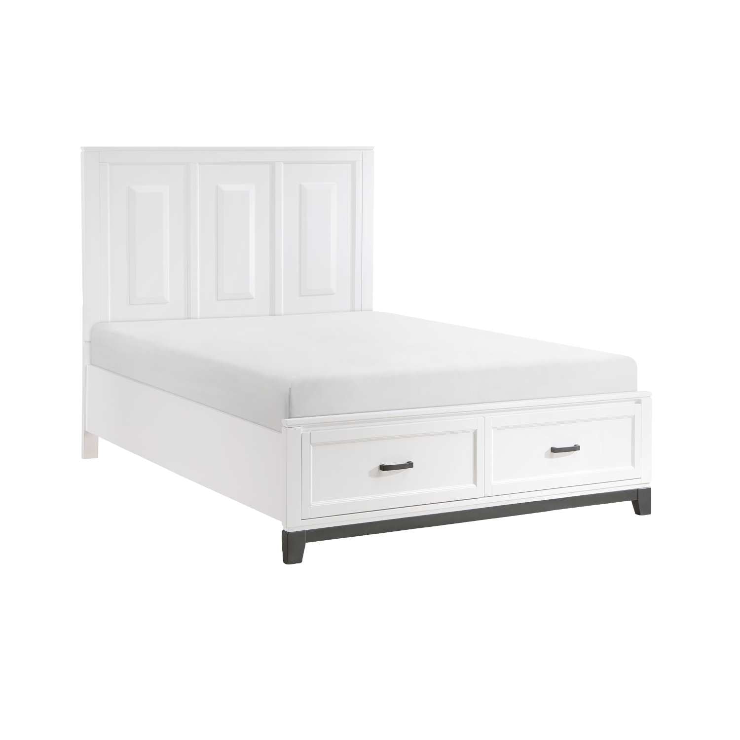 Garretson Wooden Bed With Drawer White 1450