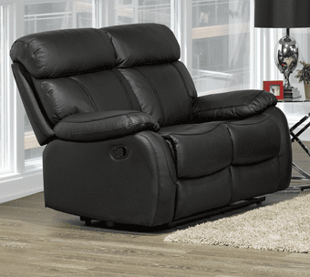 Genuine Leather Recliner 2PC Sofa Set Black 1420