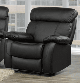 Genuine Leather Recliner Chair Black 1420