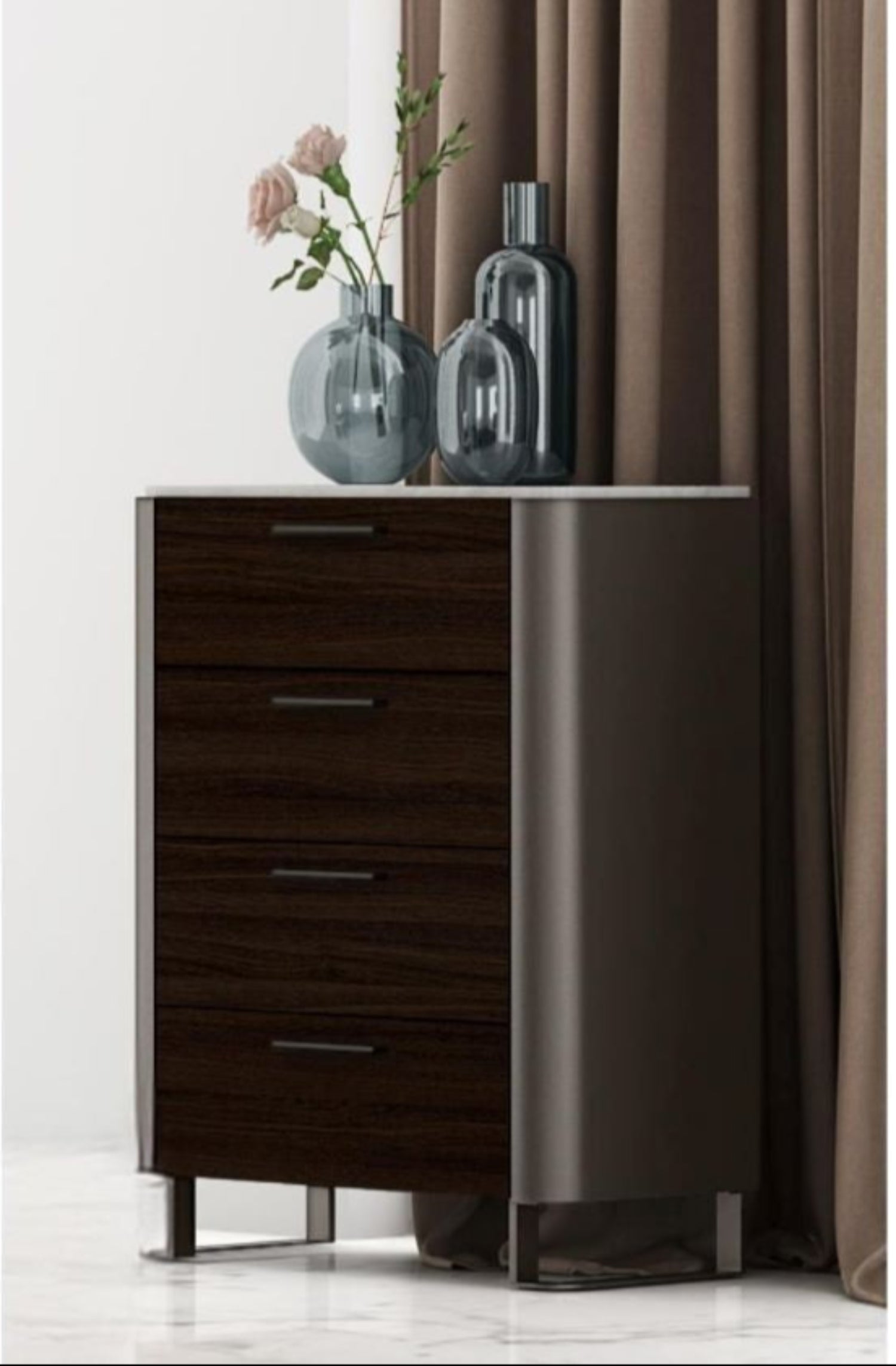 Germani Black Oak and Brown Metal Lacquer Chest 1801