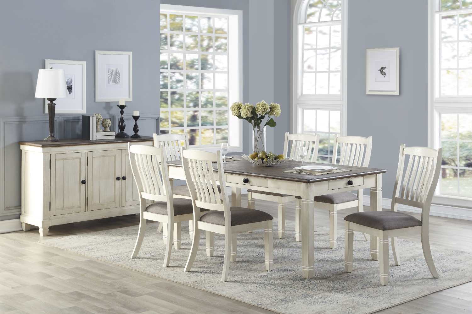 Granby Dining Set Antique White 5627GY-72