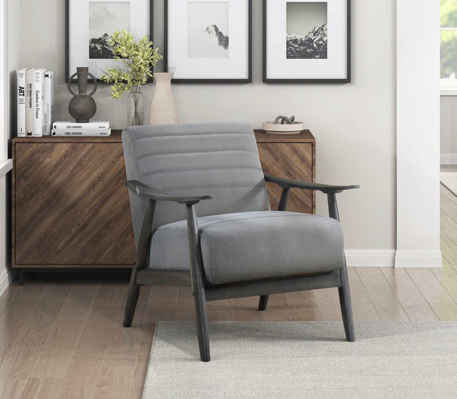 Greeley Grey Velvet Accent Chair 1287