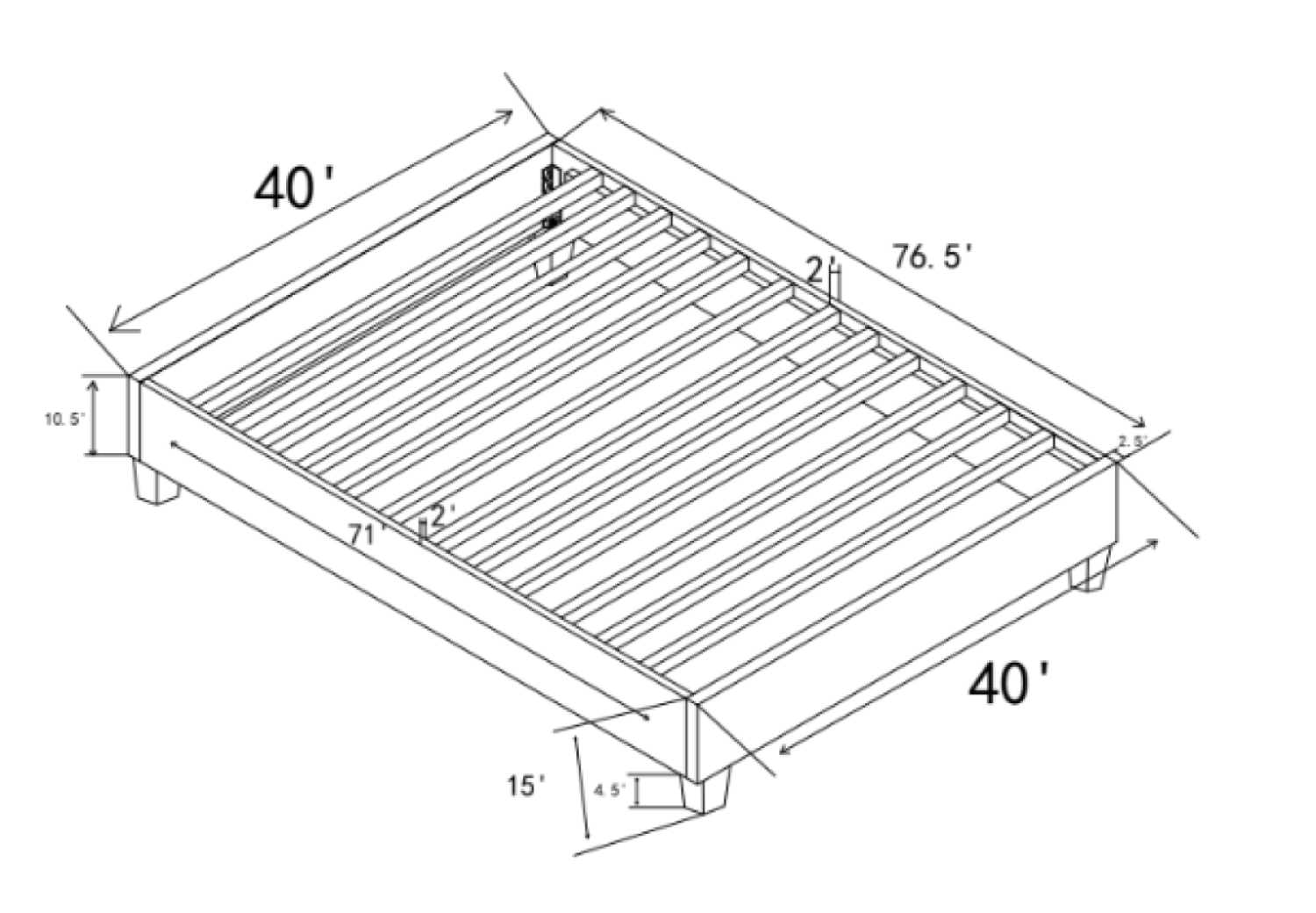 Grey Douglas Platform Bed Base 151152